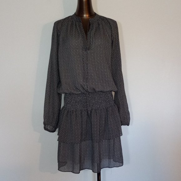 100% pure silk, tiered, boho above-knee dress - Picture 1 of 16